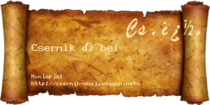 Csernik Ábel névjegykártya
