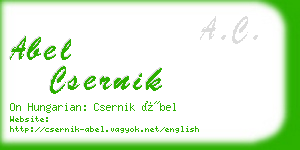 abel csernik business card